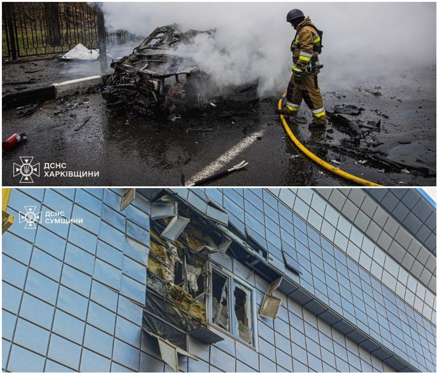 Через ранкову атаку рф у Харкові загиблий та 7 поранених, у Сумах – “приліт” по ТРЦ і троє постраждалих